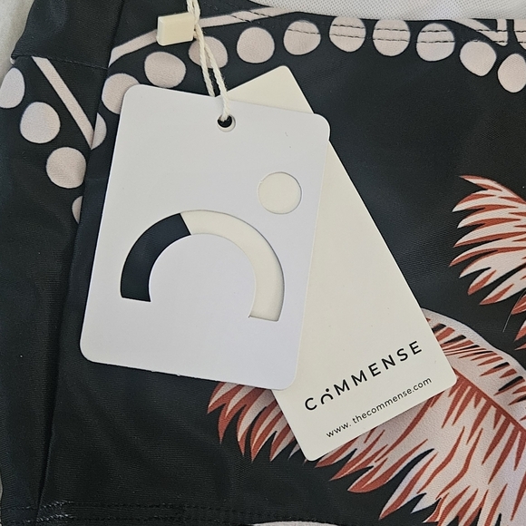 New W Tags Commense Two Piece Bikini One-Shoulder Black and Tan Swim Set Unique - Picture 3 of 7